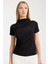 Siyah Kısa Kollu Büzgülü Bluz 1