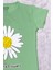 Kız Çocuk Tshirt Papatya Baskılı Bisiklet Yaka D26 3