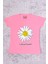 Kız Çocuk Tshirt Papatya Baskılı Bisiklet Yaka D26 1