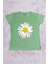 Kız Çocuk Tshirt Papatya Baskılı Bisiklet Yaka D26 1