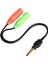 Kulaklık Mikrofon Birleştirici Kablo Aparat 3.5mm Erkek 2x3.5mm Dişi Kulaklık Mic Audio Y Splitter 4