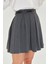 Deri Kemerli Pileli Kısa Etek 3