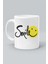 Smile Emoji Gülümse Baskılı Beyaz Klasik Kupa Bardak 1