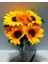 1 Demet Yapay Ayçiçeği Sunflower 30 cm 7çiçekli 5 Dallı 3