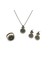 Otantik Zirkon Zümrüt Rengi Yuvarlak Bronz Set 1