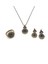 Otantik Zirkon Safir Rengi Yuvarlak Bronz Set 1