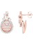 Pırlanta Süslemeli Rose Gold Tasarım Altın Küpe 1