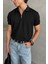 Erkek Oversize Fermuarlı Polo Yaka Triko T-Shirt 1