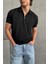 Erkek Oversize Fermuarlı Polo Yaka Triko T-Shirt 2