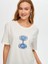 Önü Nazar Boncuğu Baskılı Yuvarlak Yaka Pamuklu T-Shirt S25TSH093 2