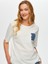 Jean Aplike ve Zincir Nakışlı Yuvarlak Yaka Pamuklu T-Shirt S25TSH082 4
