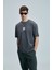 Helıx Modern Grafik T- Shirt Koyu Gri 2