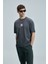 Helıx Modern Grafik T- Shirt Koyu Gri 5