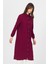 Bordo Düğmeli Kol Lastikli Uzun Tunik 4507A 2