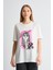Alexandergardı Baskılı Bisiklet Yaka Kadın T-Shirt 2