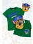 Baskılı Tişört Şort ve Paw Patrol Chase Maskeli Yeşil Renk Çocuk Takım 3