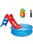 Intex Mavi kaydıraklı oyun seti havuz ve top seti, pompa dahil, eğlenceli yaz aktivitesi 1