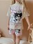 Wikiboom Kuromi T-Shirt Şort Kız Takımı %100 Pamuklu 4