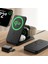 3 In 1 15W iPhone + Airpods + Apple Watch Magsafe Deri Seyahat Şarj Standı Halolock Qi2 Siyah ( Apple Mfm Lisans ) + ( 20W Şarj Adaptör ile Gelir ) 1