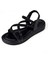 BA04579 Siyah S Kadın Çapraz Taşlı Arka Lastikli Yumuşak Tabanlı 4cm Sandalet - 40 3