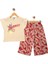 Summer Tşört Yaprak Desenli Pantolon Kız Çocuk Alt/üst Takım 7-10 Yaş 1