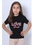 Kız Çocuk Tshirt Love Baskılı Bisiklet Yaka D28 2