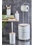 Lüks 6'lı Banyo Seti Metal Standlı Tuvalet Wc Kağıtlık Şık Tasarım 1