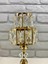Modern Dekoratif Gold Metal Ayaklı Kristal Taşlı Kristal Konik Şapkalı Abajur Masa Lambası 3