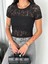 Dantel Kısa Kollu Bisiklet Yaka Crop Bluz 3