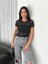 Dantel Kısa Kollu Bisiklet Yaka Crop Bluz 4