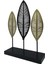 Dekoratif Metal Yaprak Temalı Masaüstü Obje Siyah Gold Renk 5