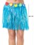Yetişkin ve Çocuk Uyumlu Mavi Renk Püsküllü Hawaii Luau Hula Etek 40 cm 1