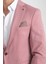 Elita Erkek Bordo Mikro Desenli Slim Fit Mono Yaka Spor Blazer Ceket 2