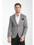 Elita Erkek Siyah Mikro Desenli Slim Fit Mono Yaka Spor Blazer Ceket 1