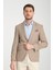Drs Pieros Erkek Vizon Dirsek Detaylı Pamuk Karışımlı Slim Fit Mono Yaka Spor Blazer Ceket 1