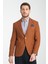 Allegri Erkek Hardal Desenli Slim Fit Mono Yaka Spor Blazer Ceket 1