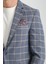 Vestore Erkek Lacivert Ekose Slim Fit Mono Yaka Spor Blazer Ceket 2