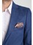 Adelfo Erkek Indigo Diagonel Süet Slim Fit Mono Yaka Spor Blazer Ceket 2