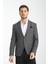 Opera Erkek Siyah - Bordo Ekose Slim Fit Mono Yaka Spor Blazer Ceket 1