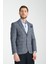 Caswino Erkek Lacivert Ekose Slim Fit Mono Yaka Spor Blazer Ceket 2