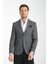 Mendes Erkek Siyah Ekose Slim Fit Mono Yaka Spor Blazer Ceket 1