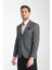 Mendes Erkek Siyah Ekose Slim Fit Mono Yaka Spor Blazer Ceket 3
