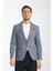 Vestore Erkek Lacivert Ekose Slim Fit Mono Yaka Spor Blazer Ceket 1