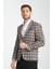 Giraldo Erkek Siyah - Hardal Ekose Slim Fit Mono Yaka Spor Blazer Ceket 3