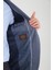 Pieros Erkek Indigo Pamuk Karışımlı Slim Fit Mono Yaka Spor Blazer Ceket 3