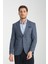 Mendes Erkek Lacivert Ekose Slim Fit Mono Yaka Spor Blazer Ceket 1