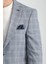 Barella Erkek Lacivert Ekose Slim Fit Mono Yaka Spor Blazer Ceket 2