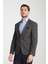Pieros Erkek Antrasit Pamuk Karışımlı Slim Fit Mono Yaka Spor Blazer Ceket 3