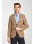 Pieros Erkek Hardal Pamuk Karışımlı Slim Fit Mono Yaka Spor Blazer Ceket 1
