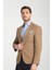 Pieros Erkek Hardal Pamuk Karışımlı Slim Fit Mono Yaka Spor Blazer Ceket 3